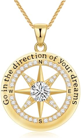 2026 Graduation Gifts for Her-925 Sterling Silver Graduation Compass Necklace College Graduation Gifts for Women Her Granddaughter Daughter 2026 by YOVOGO