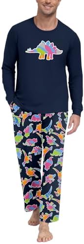 PrinStory Men's Pajama Sets Loungewear Sleepwear Pjs Lightweight Long Sleeve Shirts & Bottoms Soft Comfy Sleep Sets S-2XL by PrinStory