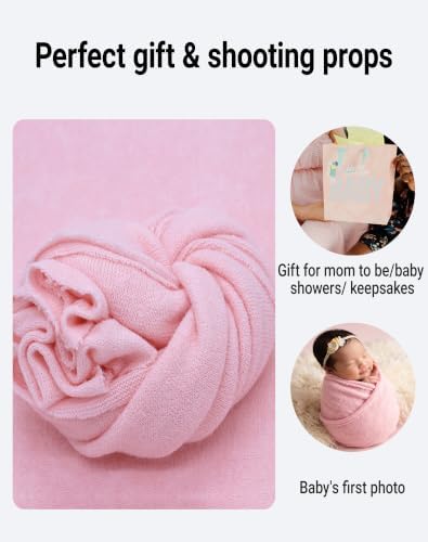 Newborn Photography Wrap Baby Photo Prop Blanket (Light Pink, Small) - Image 3