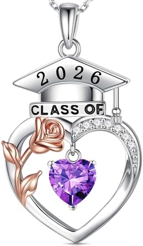 Iefil 2026 Graduation Gifts for Women - Rose Birthstone Necklace for Women by IEFIL