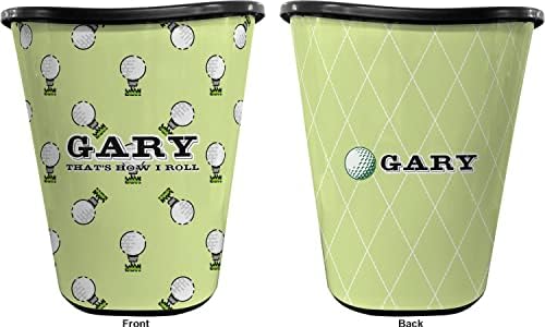 YouCustomizeIt Personalized Golf Waste Basket - Double Sided (Black) - Image 2