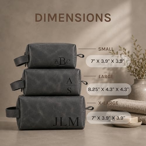 Motiwear Custom Leather Toiletry Bag for Men – Personalized Genuine Leather Dopp Kit with Company Logo, Corporate Travel Organizer, Employee Appreciation, Client & Executive Business Gift - Image 4