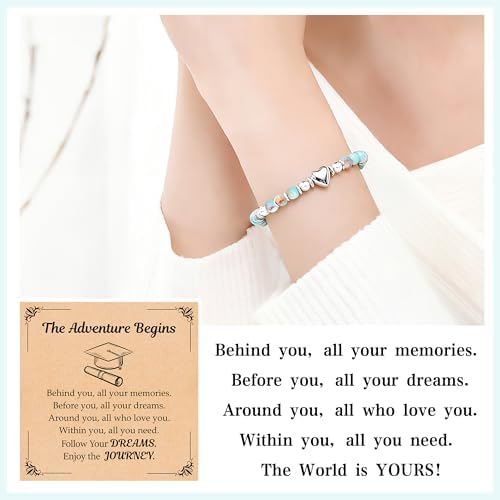 Parma77 2026 Graduation Gifts for Her, High School College Graduation Gifts for Women, Inspirational Compass/Heart Graduation Bracelets with Gift Message Card for Women Daughter Sister Friends - Image 4