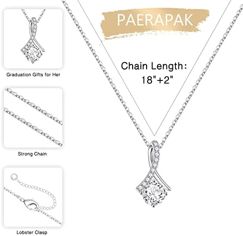 2026 Graduation Gifts for Her - Class of 2026 White Gold Plated Graduation Necklace, College School Graduation Necklace Gifts for Her Women - Image 4