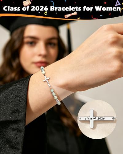 Gifts for Women Faith Cross Bracelet, Unique Amazonite Bracelets for Women - Image 2