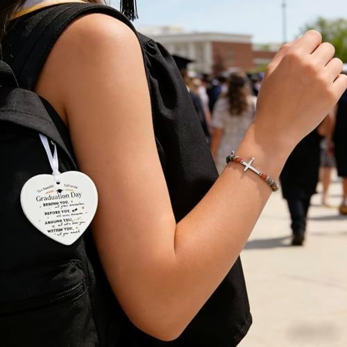 LINGYUAN Graduation Bracelet for Her 2026, Beaded Jewelry Gift with Inspirational Message Card, Adjustable Keepsake for High School or College Graduate - Image 3