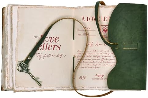 LEATHER VILLAGE Leatherbound Journal Key Lock, Forest Green 10x7. - Image 3