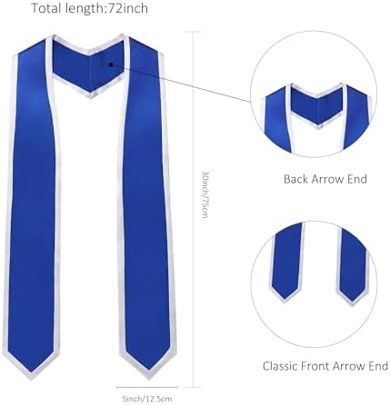 Unisex Adult Graduation Honor Stole Classic End With Trim 72" Long - Image 5