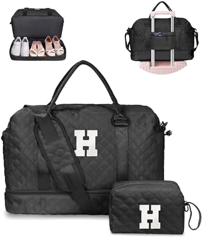 Gift for Teens Personalized Initial Duffle Bag for Teen Girls by Vogewood