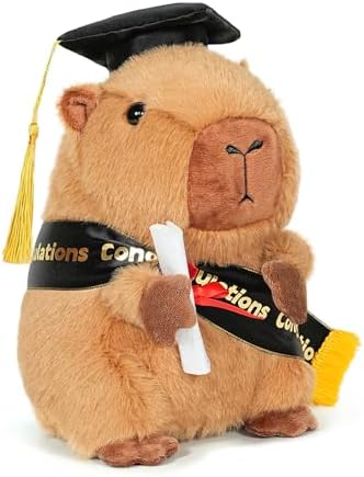 Graduation Decorations 2026 Capybara Plush, 9.05 Inch Class of 2026 Graduation Plush Capybara Stuffed Animal,Cute Graduation Gifts for Kindergarten, High School, and College Graduates(capybara) by TmrselkGraduationGiftsDecor
