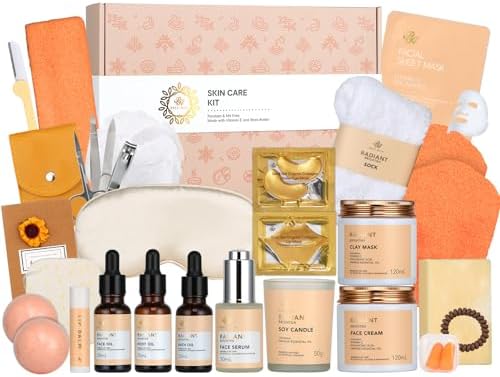 Mothers Day Gift, 30 pcs Hydrating Skin Care Set for Women & Men, Self Care Pamper Set, Birthday, Home Spa Gift Baskets, Bath & Body Gift Basket Set, Christmas, Anniversary, Birthday, Mom, Wife by RAROSAACCA
