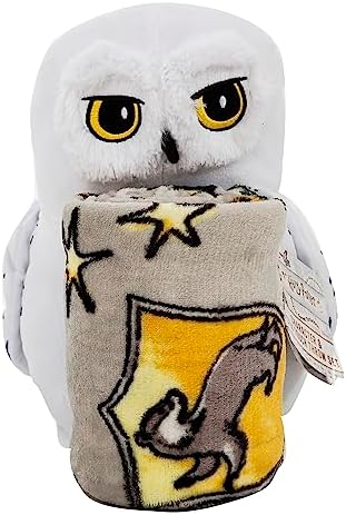 Northwest Character Hugger Pillow & Silk Touch Throw Blanket Set, Stuffed Animal for Kids, Newborn Snuggle Toy, 40" x 50", Harry Potter - Hedwig Magic - Image 2