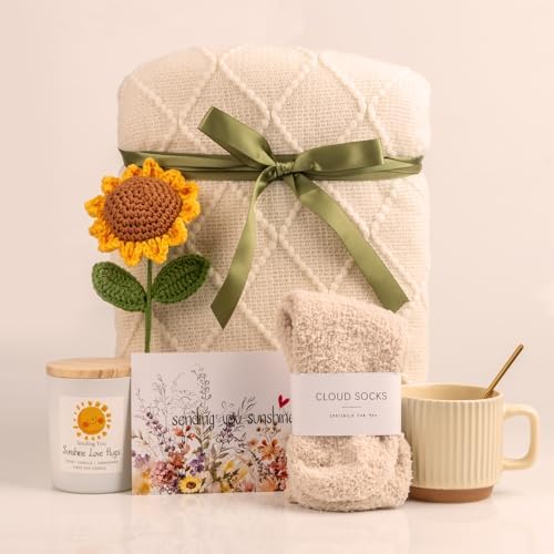 Anforsun Sending Sunshine Sunflower, Thinking of You Care Package Unique Gift Baskets for Women, Best Friend Birthday and Get Well Soon - Image 5