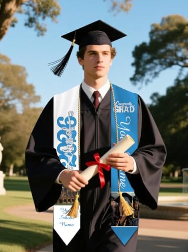 Personalized Graduation Stole Sash Custom Class of 2026 Congratulation Graduation Gifts with Photo - Image 6