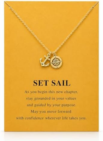 Zealmer Dainty 18K Gold Plated Compass World Map Pendant Necklace Graduation Gift for Friends by Zealmer-RefinedforDistinction