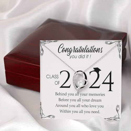 VIRAGIL 2023 Graduation Gifts for Her, Class of 2024 Love Knot Sterling Silver Pendant Necklace Senior College Graduation Jewelry Gifts for Girl Daughter - Image 4