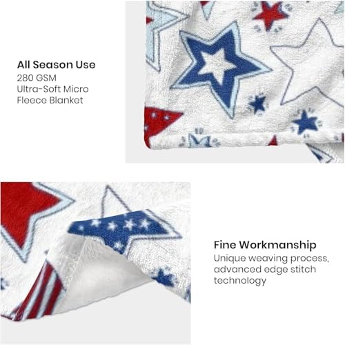 Patriotic Baby Blanket - 4th of July Throw Blanket with American Flag Stars & Stripes, Ultra Soft Memorial Day Blanket for Crib & Stroller, Red White Blue Independence Day Blankets Decor 30x40 Inches - Image 6