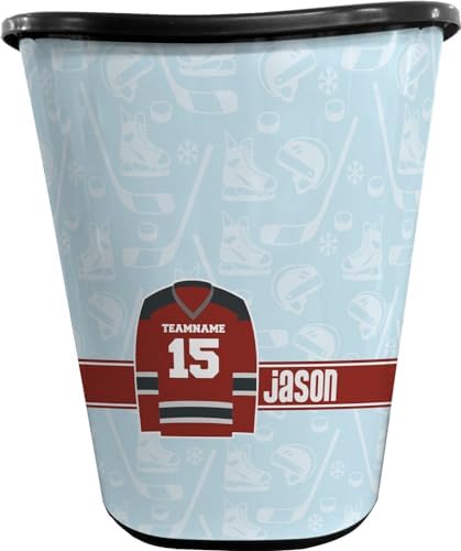 Personalized Hockey Waste Basket - Double Sided (Black) by Unknown