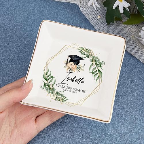 Sweetee Personalized Jewelry Dish For Her 2025 College Graduation Gifts With Name Rope Hair Bow Size - Image 5