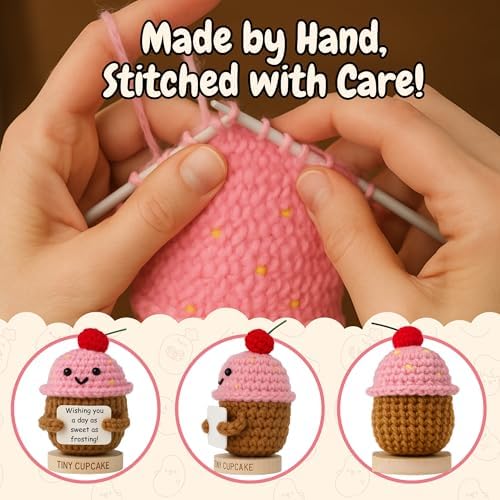 Emotional Support Gifts for Women - Positive Crochet Cupcake W/ 30 Uplifting Affirmation Cards | Birthday Gift for Women Friendship, Best Friend, Bestie, Teen Girls, Classmates, Daughter Birthday - Image 6