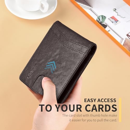 RUNBOX Wallet for Men -Slim Rfid Leather Mens Bifold Novelty Wallets 2 ID Window With Gift Box Men's Accessories - Image 4