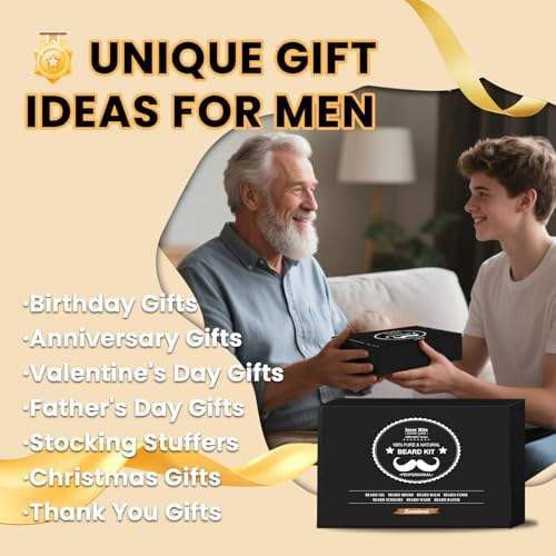 Beard Kit Birthday Gifts for Men Grooming & Care w/ Wash, Brush, Balm, Comb - Image 2