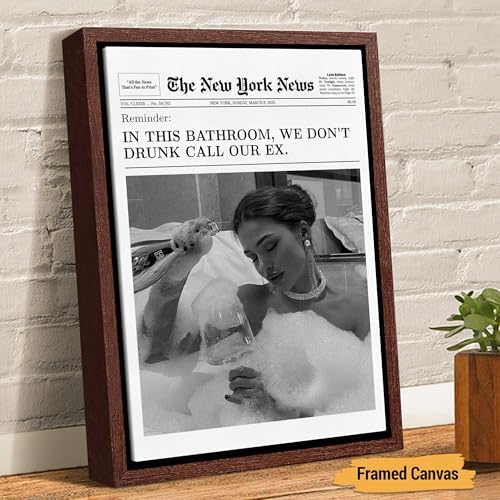Custom Trendy Retro Newspaper Headline Framed Wall Art with Photo, Hot Girls Poster Vintage Canvas Print – Personalized Funny Girly Bathroom Living Bedroom Decor, Unique Gift Idea For Friend Soul Sisters Forever - Image 6