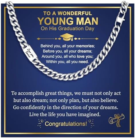 MEALGUET Cuban Link Chain Necklace for Men : Men's 316L Stainless Steel Silver Love You Forever Engraved Curb Chains Necklaces for Son Grandson Nephew Boyfriend, Jewelry Gifts for Birthday Valentines by MEALGUET