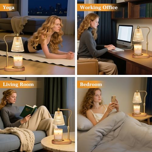 Imenlox Candle Warmer Lamp, with Remote Control, Timer & Dimmer, Adjustable Height, Christmas Birthday Mothers Day Gifts for Women Mom Her, House Warming New Home Thanksgiving Décor (Amber RC) - Image 7