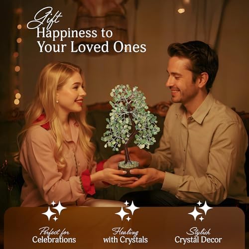 YATSKIA Green Jade Crystal Tree | Feng Shui Tree | Crystal Gifts | Home Decor Gifts for Women | Natural Stone Tree | Birthday Gifts for Women | 10 Inch 300 Beads - Image 5