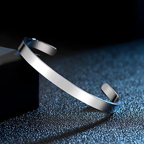 TONY & SANDY Inspirational Bracelets for Women Teen Girls Personalized Gifts for Daughter Granddaughter Mom Sister Friends Stainless Steel Engraved Cuff Birthday Easter Christmas - Image 3