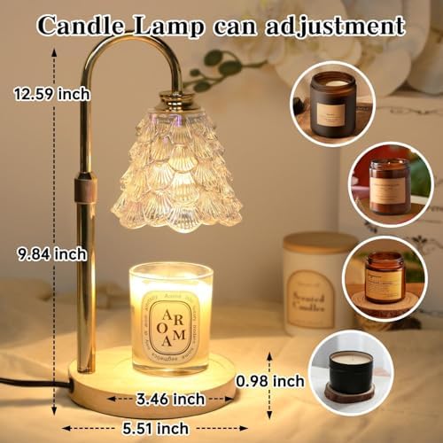 GEEZO Fragrance Candle Warmer Lamp，Electric Candle Warmer with Timer & Dimmer，Mom Christmas Birthday Gifts for Women, House Warming Gifts New Home Bedroom Decor - Image 3