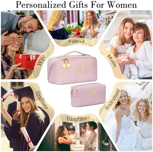 Initial Makeup Bag Personalized Gift for Women Teen Girls - Image 2