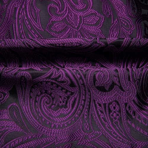 DiBanGu Mens Vest and Tie Set Formal Paisley Waistcoat and Necktie Pocket Square Cufflinks Silk Suit Vest for Tuxedo Wedding - Image 6