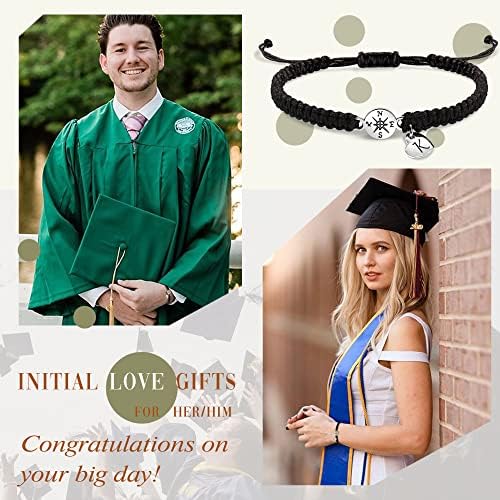 2026 Graduation Gifts, Graduation Gift for Her High School College Graduation Gifts for Teen Girls 5th 8th Grade Masters Degree Grads Initial Bracelets for Women Letter A-Z Charm Bracelet Daughter Niece Granddaughter Girlfriend Jewelry - Image 2