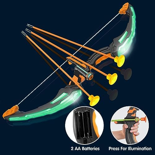 JOYIN Kids Bow and Arrow Set with LED Flash Lights, Outdoor Archery Set Toy Gift for Boys and Girls Ages 6-12 with Suction Cup Arrows, Target & Arrow Case, Great Birthday Gift for Kids/Children - Image 2
