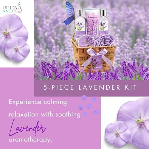 Lavender Bath and Body Gift Set for Women in Wicker Basket - Image 6