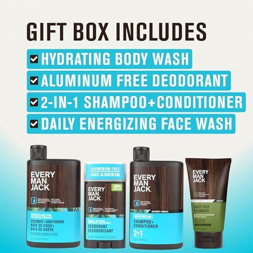 Every Man Jack Bath and Body Shower Gift Set for Men, Coconut Driftwood - Image 3