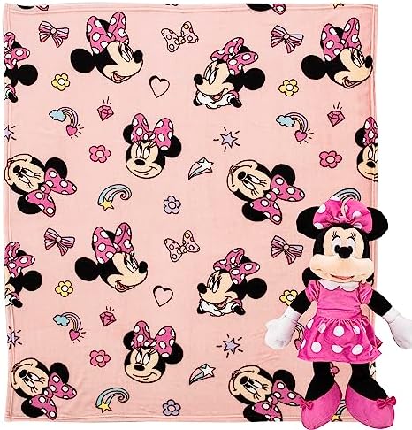 Northwest Minnie Mouse Favorite Things Character Hugger Pillow & Silk Touch Throw Blanket Set, 40" x 50" by Northwest