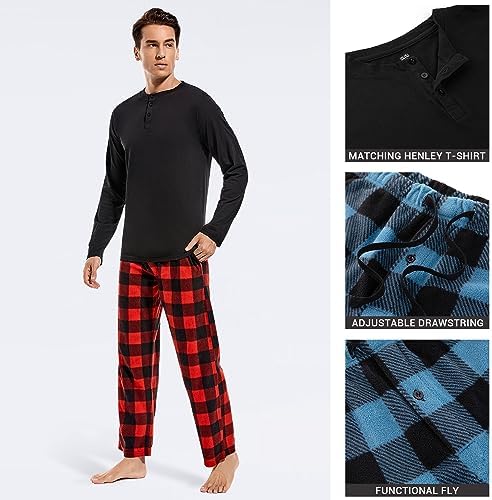 DG Hill Mens Pajama Pants - Pajamas Set Flannel PJ Pants for Men Cotton Top - Image 2