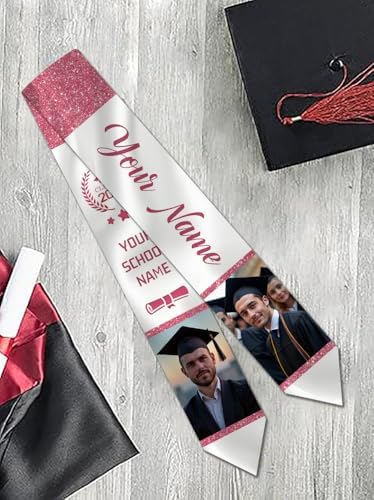 Dicodes Custom Graduation Stole Class of 2026 Personalized Graduation Sash Graduation Gift and Keepsake with Photo Text - Image 7