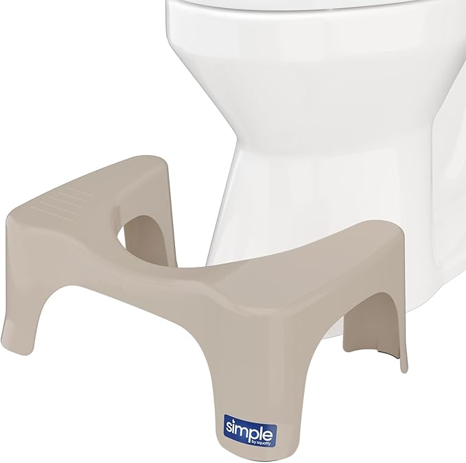 Squatty Potty Simple Toilet Stool 7-Inch in Taupe – Ergonomic Bathroom Accessory for Natural Squatting Posture, Doctor Recommended, Durable Plastic Design