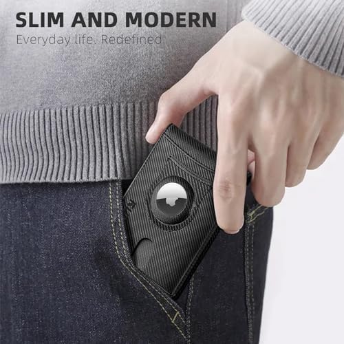 RUNBOX AirTag-Wallet-Mens-Slim-RFID Blocking Wallets Leather with Bill Compartment Air Tag Bifold Card Holder Wallet Gifts for Men Dad - Image 6