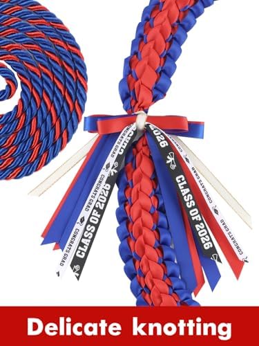 TFTAFAN Graduation Leis and Graduation Honor Cords Class of 2026 Graduation Ribbon Lei Graduation Necklace Braided Necklaces gift for Student Gifts Party Supplies - Image 2