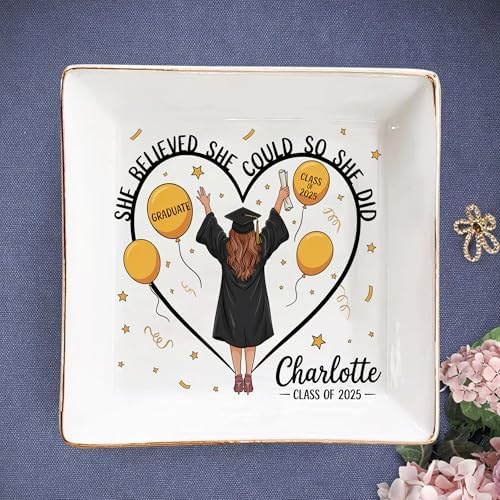 IZI POD Personalized Graduation Gifts for Her, Graduation Jewelry Dish, A Sweet Ending to a New Beginning, Gradua Senior Class of 2026, Gifts for Her, Women, Best Friends /12 - Image 3