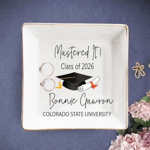 IZI POD Personalized Graduation Gifts for Her, Graduation Jewelry Dish, A Sweet Ending to a New Beginning, Gradua Senior Class of 2026, Gifts for Her, Women, Best Friends /6 by IZIPOD