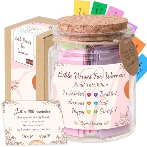 Bible Verses Jar for Women – Christian Gifts For Women, Color Coded Scripture Jar, Mothers Day Gifts For Mom by SouthLisa