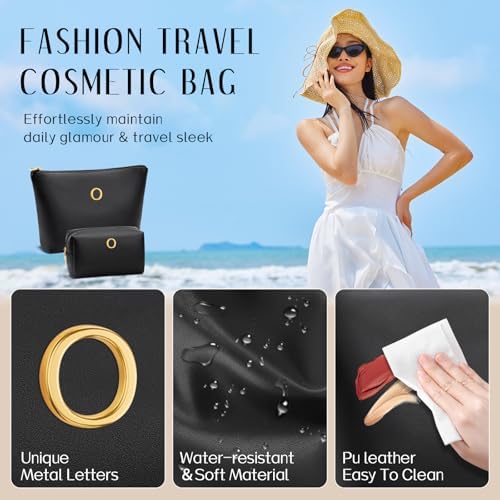 Gifts for Women Girls Personalized Initial Travel Makeup Bag - Image 3