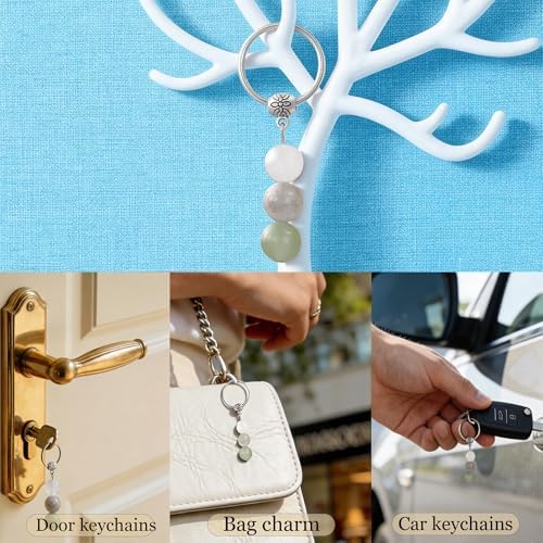 GINAZL Natural Crystals Keychain Gift for New Beginnings, New Beginnings Gifts for Coworker Anxiety Relief Keychain for Women - Image 5