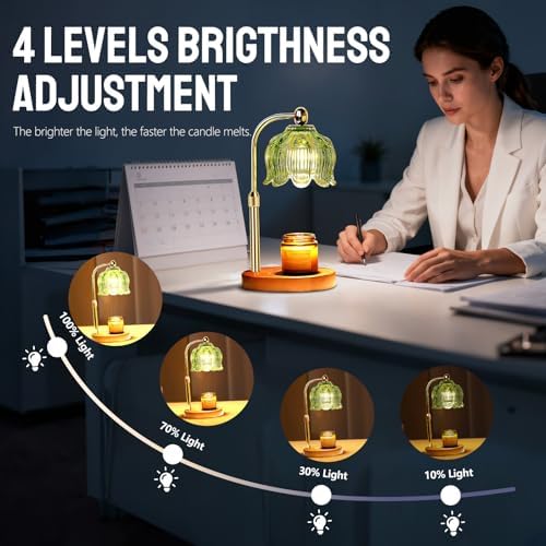 GEEZO Fragrance Candle Warmer Lamp，Electric Candle Warmer with Timer & Dimmer，Mom Christmas Birthday Gifts for Women, House Warming Gifts New Home Bedroom Decor - Image 5